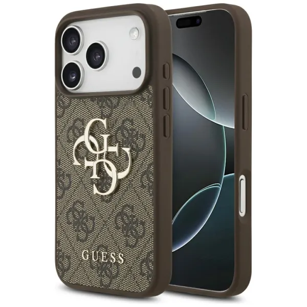 etui guess 4g big logo do iphone 17 pro - brązowe zdjęcie 1