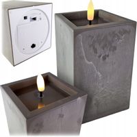 ŚWIECZKA NA BATERIE 12,5CM EFEKT BETONU ŚWIECA LED WKŁAD PŁOMIEŃ