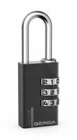 kłódka pałąkowa aluminiowa szyfrowa 3 dyski kas s20 czarna - mp klo 62787