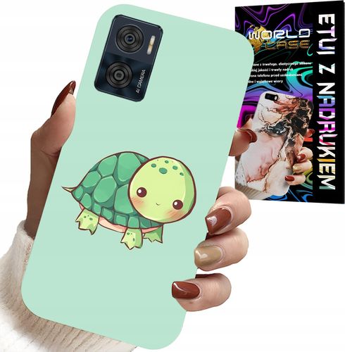 ETUI DO MOTOROLA MOTO E22 / E22I - SŁODKIE ŻÓŁWKI WZORY DLA DZIECI + SZKŁO na Arena.pl