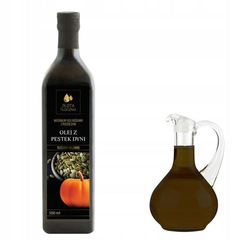 Olej z pestek dyni 500ml zimnotłoczony 100% świeży z polskich pestek na Arena.pl