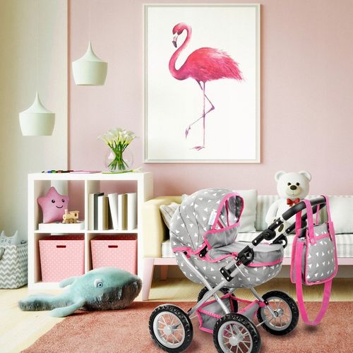 KINDERPLAY WÓZEK DLA LALEK GŁĘBOKI GONDOLA SKŁADANY TORBA REGULOWANA RĄCZKA na Arena.pl