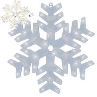 Świecąca ozdoba na okno śnieżka śnieżynka led 40cm gwiazda — Biały