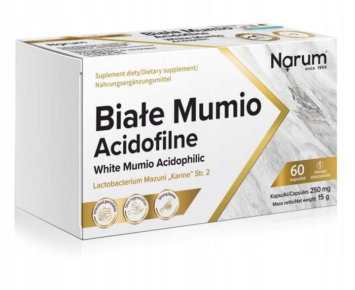 Białe Mumio Acidofilne 250 mg | 60 kapsułek zdjęcie 1