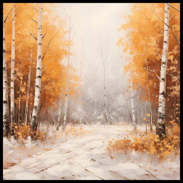 Plakat 90x90cm Jesienne Brzozy zdjęcie 2