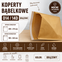 Koperty Bąbelkowe brązowe D14 100szt Solidne Samoklejące koperty kurierskie