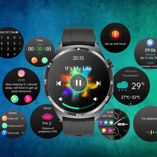 SMARTWATCH męski Rubicon F38 black/black silicon PROF na Arena.pl