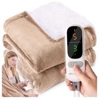 Duży Koc Elektryczny Mata Grzewcza Miękki Regulacja Timer Pilot 180x160cm