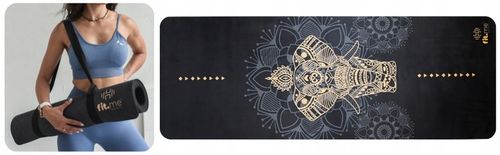 PIĘKNA MATA PREMIUM DO JOGI ĆWICZEŃ STABILNA ZAMSZOWA MIĘKKA 4 MM ZE WZOREM na Arena.pl