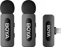 Bezprzewodowy Mini Mikrofon Boya BY-V2 do iPhone iOS z klipsem Zasięg 100m