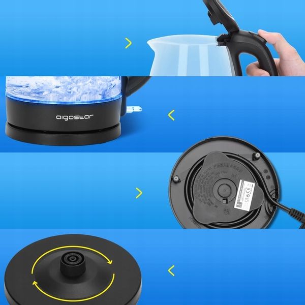 Aigostar Adam 30Gom - Szklany Czajnik 1.7L 2200W zdjęcie 2