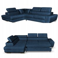 Narożnik rogówka rozkładany f spania Bosso lewy Family meble granat welur