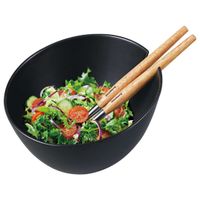 porcelanowa misa do sałat z przyborami klausberg kb-7786 czarna