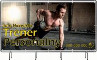 BANER REKLAMOWY 300x150 cm oczkowany projekt w cenie TRENER PERSONALNY