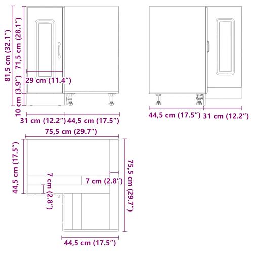 Narożna szafka kuchenna dolna, Kalmar, stare drewno na Arena.pl