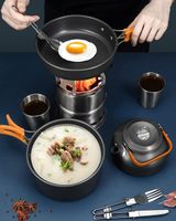 Zestaw Garnków Naczyń Turystycznych Pod Namiot Zg5-01 Pomarańczowy