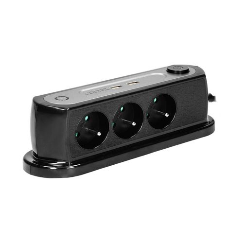 przedłużacz biurkowy z wyłącznikiem 3x2p+z, 2xusb 1,4m - on-13190/b na Arena.pl
