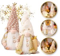 ZESTAW 2 KRASNALI SKRZAT ŚWIECĄCY LED 30 cm PREZENT ŚWIĘTA Boże Narodzenie