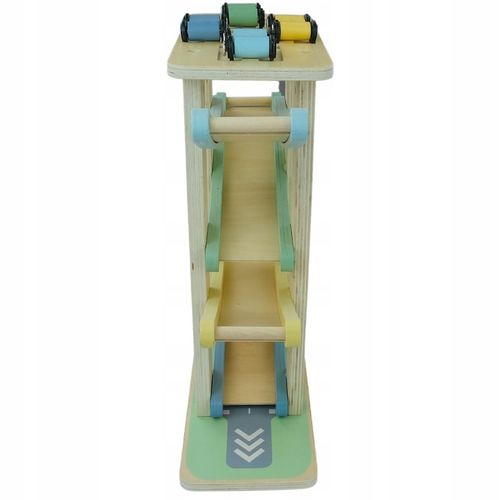 MERKAN Zestaw Drewniana Zjeżdżalnia Tor Dla Samochodzików 4 Piętra na Arena.pl