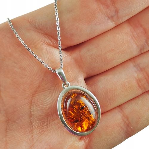 WISIOREK SREBRNY z DUŻYM CERTYFIKOWANYM Bursztynem Srebro ELEGANCKA PIĘKNA na Arena.pl