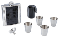 Piersiówka Skórzana w Zestawie z Kieliszkami