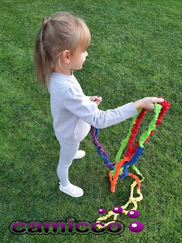 GUMA SENSORYCZNA tęczowa ANIMACYJNA do tańca gumy zabaw animatorów 7 m na Arena.pl