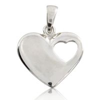 SREBRNY WISIOREK SERCE Z WYCIĘTYM SERDUSZKIEM PRÓBA SREBRA 925 GRAWER