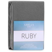 Prześcieradło RUBY frotte z gumką 120x200 c. szary AmeliaHome