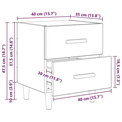 Szafka pod łóżko z szufladą Stare drewno 40 x 35 x 47.5 cm na Arena.pl
