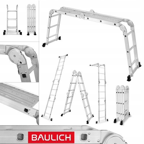 Drabina aluminiowa składana przegubowa wielofunkcyjna 4x3 + podest na Arena.pl