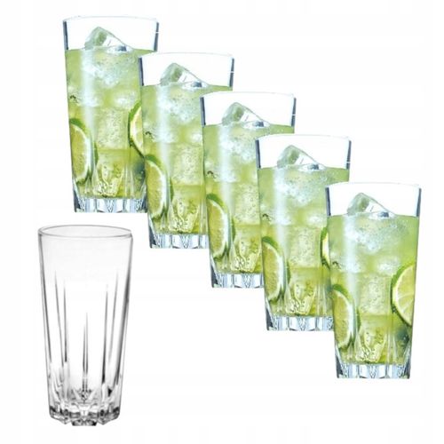 6x SZKLANKI WYSOKIE DO DRINKÓW NAPOJÓW WODY 330ML TRWAŁE ZESTAW SZKLANEK na Arena.pl