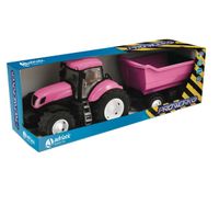 DLA DZIECI TRAKTOR RÓŻOWY  Z WYWROTKĄ W PUDEŁKU