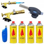 ZESTAW PALNIK MOSIĘŻNY + OPALARKA + 4 KARTUSZE Z GAZEM TIROSS +