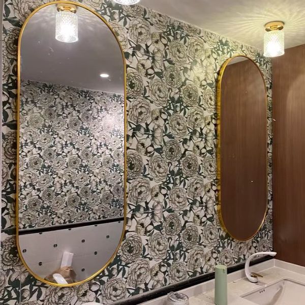 Lustro Elipsa 75x40cm złote GX06 ścienne owalne łazienkowe do salonu sypialni loftowe Industrialne minimalistyczne zdjęcie 4