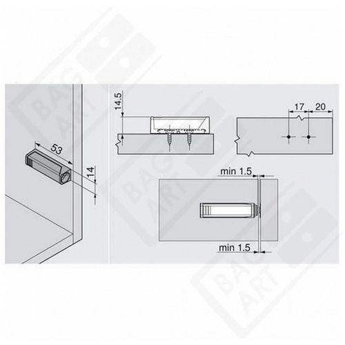 BLUM adapter prosty 956.1201 do TIP-ON SZARY na Arena.pl