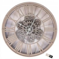 Zegar ścienny vintage do salonu duży 37 cm widoczny mechanizm ozdobny