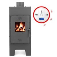 Piec stalowy wolnostojący/kominek KOZA SZAMOT EKO klasa A+ CZUJNIK CZADU