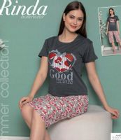 Wygodna piżama damska z krótkim rękawem XL