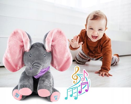 Słoń Pluszak Peek-A-Boo Zabawa W Chowanego Dla Dzieci Interaktywna Prezent na Arena.pl