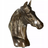 FIGURKA KOŃ GŁOWA KONIA ZŁOTA ALUMINIOWA dekoracyjna do domu salonu 21cm
