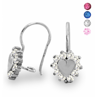 SREBRNE KOLCZYKI SERDUSZKA NA BIGLU PRÓBA SREBRA 925 DOSTĘPNE RÓŻNE KOLORY