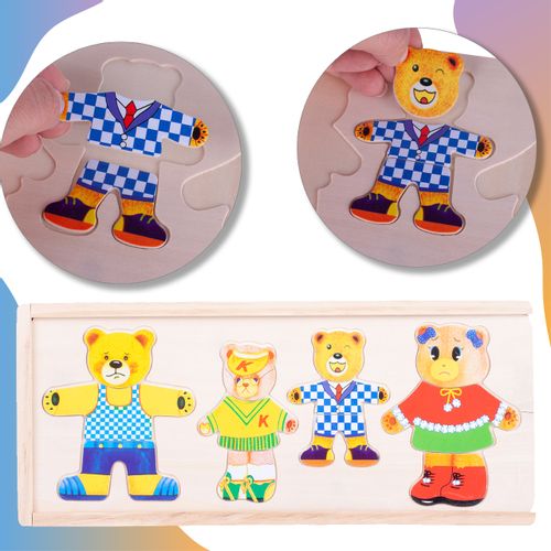 Ubieranie Misia Klocki Drewniane Układanka na Arena.pl