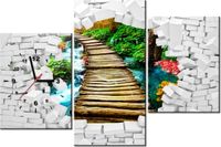 60CM 90 ZEGAR 3 ELEM ŚCIANA WIDOKIEM MOST ŚCIENNY