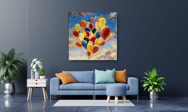 OBRAZ NA PŁÓTNIE 007 Balony 70x70cm zdjęcie 4