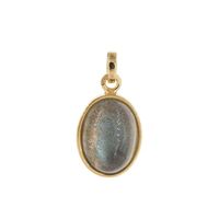 Zawieszka - Labradoryt owalny i srebro złocone