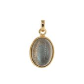 Zawieszka - Labradoryt owalny i srebro złocone