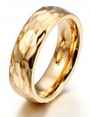 ZŁOTY PIERŚCIONEK OBRĄCZKA ŚLUBNA STAL 316L r.17