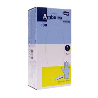 Ambulex Rękawiczki nitrylowe rozmiar S 100szt (bezpudrowe)