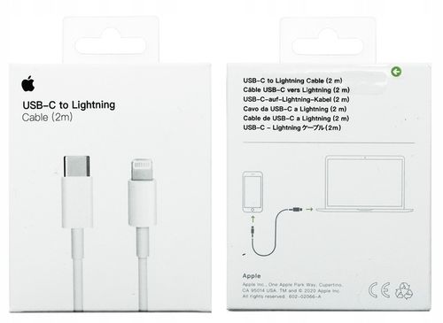 KABEL USB-C LIGHTNING PD 20W 3A DO IPHONE 13 11 APPLE 2M SZYBKIE ŁADOWANIE na Arena.pl