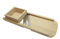 SZATKOWNICA DREWNIANA Z SZUFLADĄ DO KAPUSTY 3 OSTRZA ŚREDNIA 65 CM